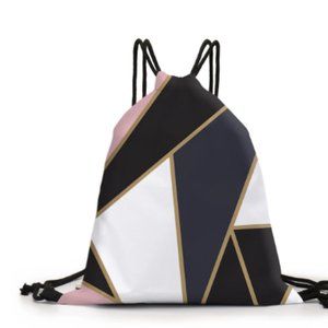 Deanfun Drawstring Bag Marbling Geometric Pattern